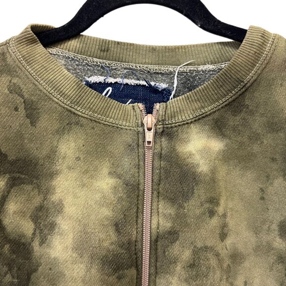 REVOLVE LA Detresse Fleece Full Zip Jacket Tie Dye Oversized Crewneck Sweatshirt - Picture 7 of 8